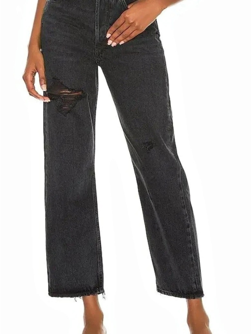 AGOLDE 90's Crop Mid-Rise Loose Fit in Shutter. Size 26 (runs large)